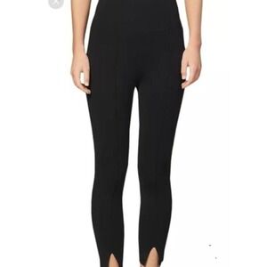 Sandro Paris Black High Waist Ankle Split Hem‎ Fitted Leggings Size 36